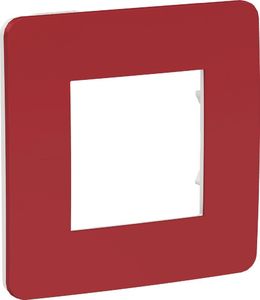 Фото Schneider Electric Unica Studio Color NU280213 Рамка 1-постовая/2-модульная (универсальная, красная/белая)
