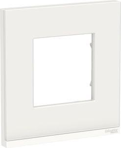 Фото Schneider Electric Unica Studio Pure NU600285 Рамка 1-постовая/2-модульная (универсальная, белое стекло)