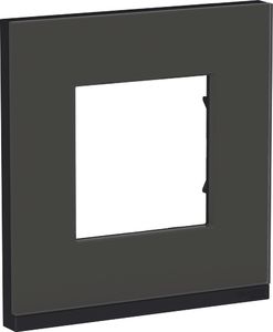 Фото Schneider Electric Unica Studio Pure NU600286 Рамка 1-постовая/2-модульная (универсальная, черное стекло)