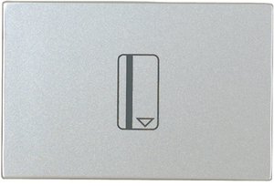 Фото ABB Zenit 2CLA221410N1301 Выключатель для ключ-карты (16А, подсветка, с/у, серебро)