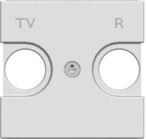 Фото ABB Zenit 2CLA225080N1301 Крышка двойной телевизионной розетки (TV/Radio, серебро)