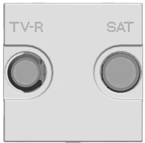 Фото ABB Zenit 2CLA225010N1301 Крышка двойной телевизионной розетки (TV/Radio/SAT, серебро)