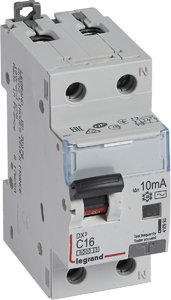 Фото Legrand DX3 410993 Автоматический выключатель дифференциального тока двухполюсный 16А (тип AC, 6 кА)