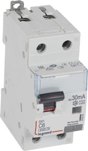 Фото Legrand DX3 411047 Автоматический выключатель дифференциального тока двухполюсный 6А (тип A, 6 кА)
