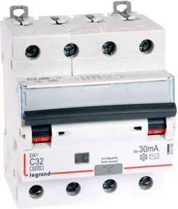 Фото Legrand DX3 411189 Автоматический выключатель дифференциального тока четырехполюсный 32А (тип AC, 6 кА)