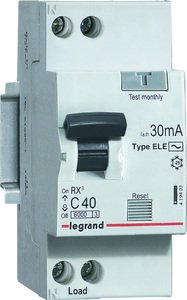 Фото Legrand RX3 419399 Автоматический выключатель дифференциального тока однополюсный 16А (тип AC, 6 кА)