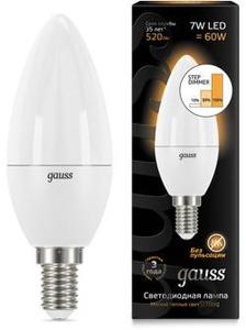 Фото Gauss 103101107-S Лампа LED Candle E14 7W 3000K step dimmable 1/10/100