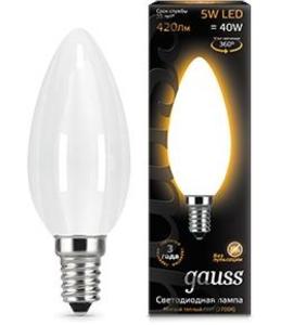 Фото Gauss 103201105 Лампа LED Filament Candle Opal E14 5W 2700К 1/10/50