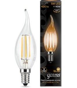 Фото Gauss 104801105 Лампа LED Filament Candle tailed E14 5W 2700K 1/10/50