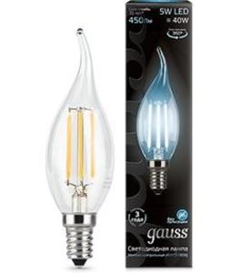Фото Gauss 104801205 Лампа LED Filament Candle tailed E14 5W 4100K 1/10/50