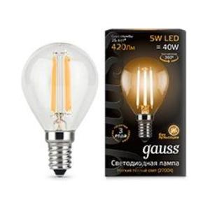 Фото Gauss 105801105 Лампа LED Filament Globe E14 5W 2700K 1/10/50