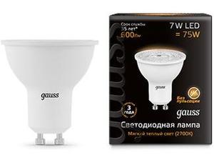 Фото Gauss 101506107 Лампа LED MR16 GU10 7W 3000K 1/10/100
