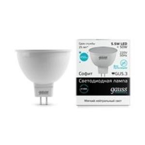 Фото Gauss 13526 LED Elementary MR16 GU5.3 5.5W 4100К 1/10/100 светодиодная лампа