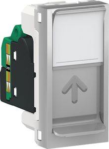 Фото Schneider Electric Unica New NU341030 Розетка компьютерная (RJ45, 1 модуль, cat.5e, UTP, под рамку, скрытая установка, алюминий)