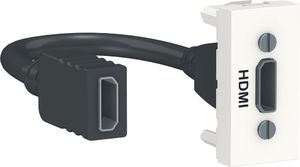 Фото Schneider Electric Unica New NU343018 Розетка видео (HDMI, 1 модуль, под рамку, скрытая установка, белая)