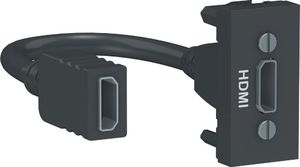 Фото Schneider Electric Unica New NU343054 Розетка видео (HDMI, 1 модуль, под рамку, скрытая установка, антрацит)