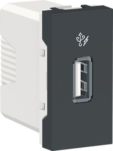 Фото Schneider Electric Unica New NU342854 Розетка USB (USB, 1 модуль, под рамку, скрытая установка, антрацит)