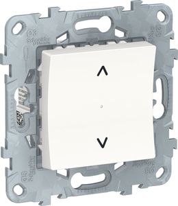 Фото Schneider Electric Unica New NU550818 Выключатель двухкнопочный для жалюзи (10 А, под рамку, скрытая установка, белый)