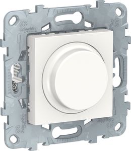 Фото Schneider Electric Unica New NU551618 Светорегулятор поворотный (200 Вт, R+C+L, под рамку, скрытая установка, белый)