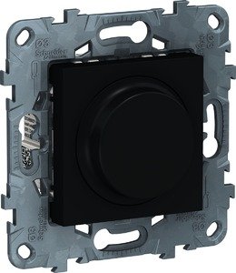 Фото Schneider Electric Unica New NU551654 Светорегулятор поворотный (200 Вт, R+C+L, под рамку, скрытая установка, антрацит)