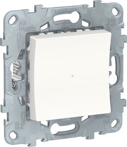 Фото Schneider Electric Unica New NU551518 Светорегулятор нажимной (200 Вт, R+C+L, под рамку, скрытая установка, белый)
