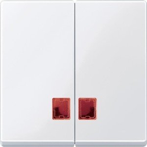 Фото Schneider Electric System M MTN3456-0325 Клавиша двойная с красным прямоугольным окошком (индикация, белая)