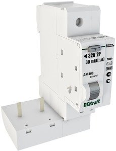 Фото DEKraft ВА-103 16108DEK Выключатель дифференциального тока двухполюсный 32А 300мА (тип AC)
