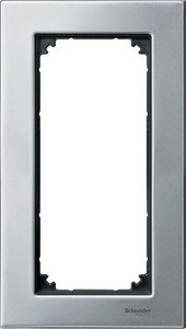 Фото Schneider Electric Merten M-Elegance MTN403860 Рамка 2-постовая (универсальная, без перегородки, платина-серебро)