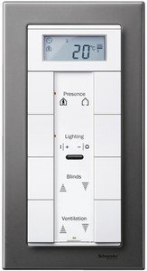 Фото Schneider Electric Merten M-Elegance MTN403814 Рамка 2-постовая (универсальная, без перегородки, серый родий)