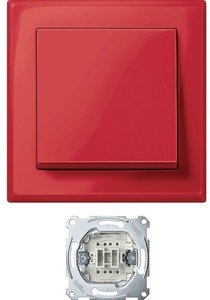 Фото Schneider Electric Merten M-Smart MTN3341-1406 Выключатель одноклавишный (в сборе, скрытая установка, рубиново-красный)