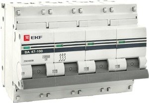 Фото EKF mcb47100-4-100D-pro Автоматический выключатель 4P 100А (D) 10kA ВА 47-100 PROxima