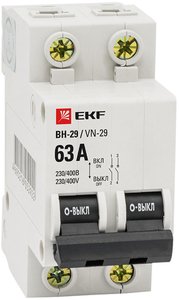 Фото EKF SL29-2-63-bas Выключатель нагрузки 2P 63А ВН-29 Basic