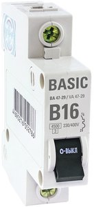 Фото EKF mcb4729-1-10-B Автоматический выключатель 1P 10А (B) 4,5кА ВА 47-29 Basic