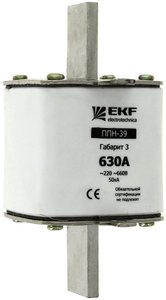 Фото EKF fus-39/630/315 Плавкая вставка ППН-39 630/315А габарит 3 PROxima