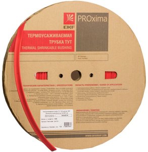 Фото EKF tut-40-r Термоусаживаемая трубка ТУТ 40/20 красная рулон PROxima