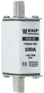 Фото EKF fus-33/100/63 Плавкая вставка ППН-33 100/63А габарит 00С PROxima