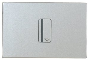 Фото ABB Zenit 2CLA221450N1301 Выключатель для ключ-карты (16А, задержка отключ. 5-90 сек., подсветка, с/у, серебро)