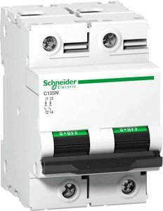 Фото Schneider Electric Acti 9 A9N18363 Автоматический выключатель двухполюсный 125А (10 кА, C)