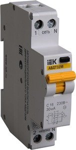 Фото IEK АВДТ32М MAD32-5-032-C-100 Автоматический выключатель дифференциального тока однополюсный+N 32А (тип AC, 4.5 кА)