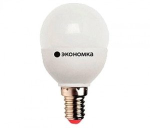 Фото Экономка Eco_LED5wGL45E1430 Лампа светодиодная GL45 шар 5Вт 450Лм 230В 3000К E14