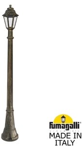 Фото Fumagalli Artu/Anna E22.158.000.BXF1R Светильник садовый с 1 фонарем 1865 мм (корпус античная бронза, плафон прозрачный)