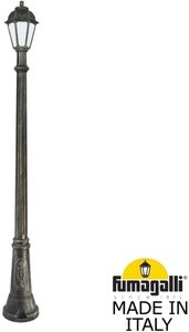 Фото Fumagalli Gigi/Saba K22.156.000.BYF1R Светильник садовый с 1 фонарем 2040 мм (корпус античная бронза, плафон опал)