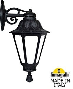 Фото Fumagalli Bisso/Rut Dn E26.131.000.AYF1RDN Светильник консольный уличный на стену с 1 фонарем 500 мм (корпус черный, плафон опал)