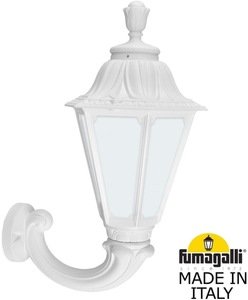 Фото Fumagalli Ofir/Rut E26.132.000.WYF1R Светильник консольный уличный на стену с 1 фонарем 500 мм (корпус белый, плафон опал)