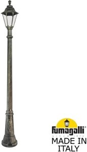 Фото Fumagalli Gigi/Rut E26.156.000.BXF1R Светильник садовый с 1 фонарем 2130 мм (корпус античная бронза, плафон прозрачный)