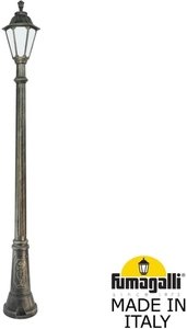 Фото Fumagalli Gigi/Rut E26.156.000.BYF1R Светильник садовый с 1 фонарем 2130 мм (корпус античная бронза, плафон опал)