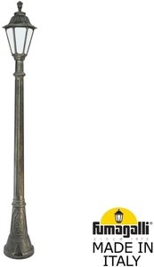 Фото Fumagalli Artu/Rut E26.158.000.BYF1R Светильник садовый с 1 фонарем 1920 мм (корпус античная бронза, плафон опал)