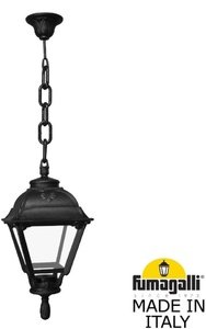 Фото Fumagalli Sichem/Cefa U23.120.000.AXF1R Подвесной светильник на цепочке с 1 фонарем 820 мм (корпус черный, плафон прозрачный)