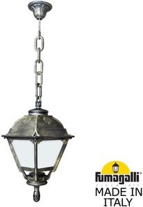 Фото Fumagalli Sichem/Cefa U23.120.000.BYF1R Подвесной светильник на цепочке с 1 фонарем 820 мм (корпус античная бронза, плафон опал)
