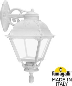 Фото Fumagalli Bisso/Cefa Dn U23.131.000.WXF1RDN Светильник консольный уличный на стену с 1 фонарем 480 мм (корпус белый, плафон прозрачный)